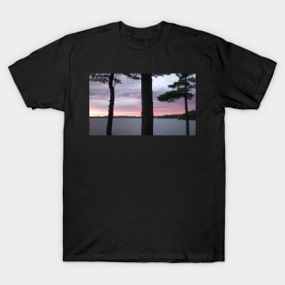 Sunset Over  Lake Catchacoma 3-Available As Art Prints-Mugs,Cases,Duvets,T Shirts,Stickers,etc T-Shirt